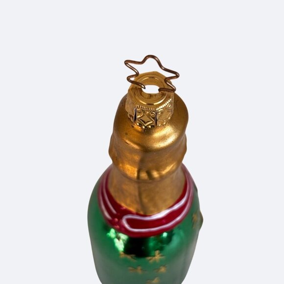 Vintage‎ Y2k 2000 Glass Christmas Ornament Champagne Bottle French - Picture 7 of 7